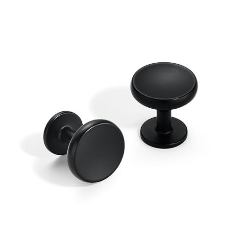 SAILING 10 Pack Cabinet Knob- Matte Black Cabinet Handles Kitchen Cabinets Bedroom Dresser Drawer Handles Knobs - color: Matte Black, size: 1.26"(32mm) Diameter Knob-10Pcs