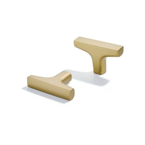 khtumeware 10 Pack 2-Inch(50mm) Gold Cabinet knobs,Easy to Install Brass knobs for Drawers,Bathroom Hardware and Kitchen Cabinets - color: Gold, size: 2"(50mm) Diameter, style: 10-Pack