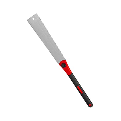 Double Edged Hand Saw, 32cm/12.5” Japanese Ryoba Pull Saw Flexible Flush Cut Saw for Fine and Coarse Cutting Woodworking (Red)