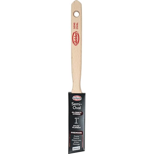Glidden Semi-Oval Paintbrush with Wood Handle, Angled Sash, 1 Inch - size: 1 Inch, style: Angled Sash Paintbrush