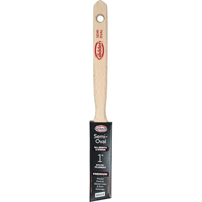 Glidden Semi-Oval Paintbrush with Wood Handle, Angled Sash, 1 Inch - size: 1 Inch, style: Angled Sash Paintbrush