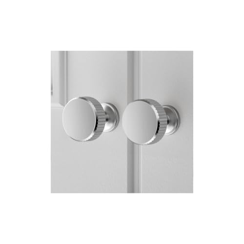 VEHCIL 20 Pack Round Cabinet Knobs Brushed Nickel, Single Hole Silver Kitchen Cabinet Handles Hardware for Cupboard Closet Bathroom Dresser Drawer Knobs, Solid Zinc Alloy - color: Brushed Nickel (20PACK), size: 1.1 Inch