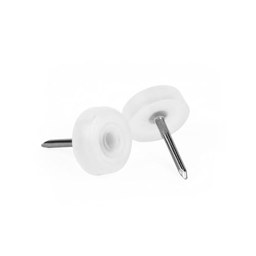 100 Pcs Glides for Chair Feets 19/32" White | Nail-on Chair Sliders | Chair Leg Floor Protectors Slide Effortlessly with | Chair Leg Pads That Protect Your Floor | Based in USA