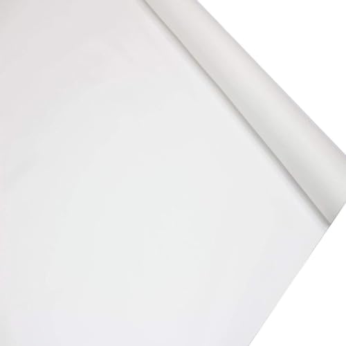 Mybecca Faux Leather Vinyl Fabric Color : White by The Yard - color: White, size: BY THE YARD