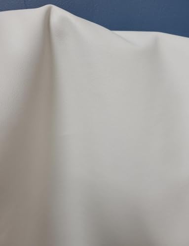 White Soft Faux Vegan Leather Sheet PU Peta Approved Vegan | 1 Yard (36 x 54 inch) Cut by the Yard | Synthetic Pleather Nappa 0.9 mm Smooth Upholstery | NAT Leathers | 36"x54" - color: White Smooth