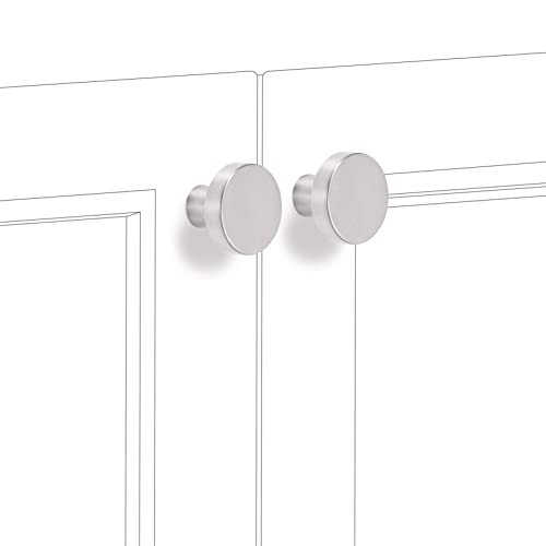 COTYKILEY 10 Pack Brushed Satin Nickel Kitchen Cabinet Knobs Solid Silver Drawer Knobs Dresser Knobs Cabinet Hardware - color: Brushed Satin Nickel
