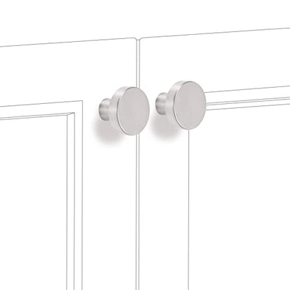 COTYKILEY 10 Pack Brushed Satin Nickel Kitchen Cabinet Knobs Solid Silver Drawer Knobs Dresser Knobs Cabinet Hardware - color: Brushed Satin Nickel