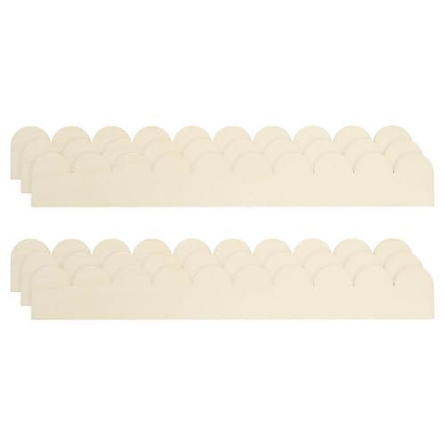 uxcell 6Pcs Decorative Wood Trim, Unfinished Scalloped Wooden Molding Trim for DIY Craft, Home Wall Cabinet Shelf Window Door(11.81" x 1.57") - size: 11.81" x 1.57"