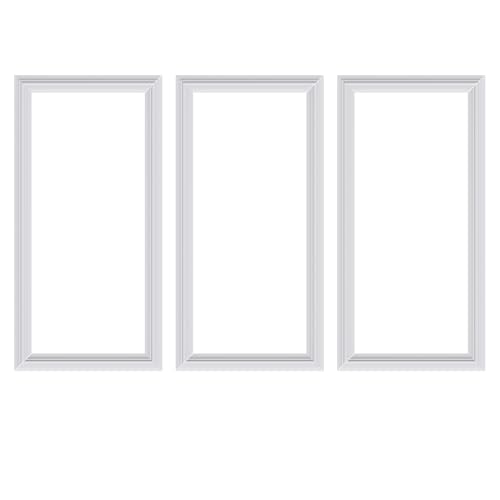 3 Set Panels Peel and Stick Premade Wainscoting Accent Wall Panels for Interior Wall Decor Easy DIY Build and Picture Frame Door Decor (8 x 16 in) - color: 8 x 16 in