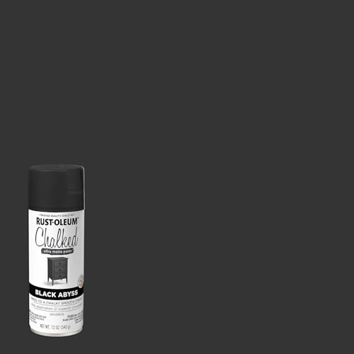 Rust-Oleum 392046 Chalked Ultra Matte Spray Paint, 12 oz, Black Abyss - color: Black Abyss, size: 12 Ounce (Pack of 1)