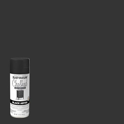 Rust-Oleum Chalked Ultra Matte Black Abyss Spray Paint - color: Black Abyss, size: 12 Ounce (Pack of 6)