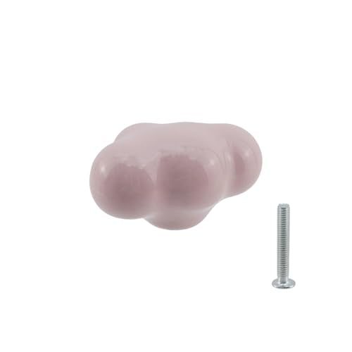 Dnyta 6 Pcs Clouds Shaped Ceramic Knobs Glossy Ceramic Pulls Drawer Knobs - style: Light Pink,Clouds Shaped