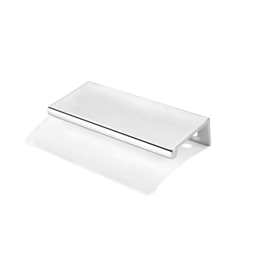 khtumeware 2 Pack 3 inch(76mm) Hole Center Vibrant Polished Chrome Finger Edge Pull Solid Zinc Drawer Pull Hidden Edge Treatment Hardware Finger Pull Kitchen Drawer Hardware - color: Polished Chrome, size: 3inch(76mm) hole center