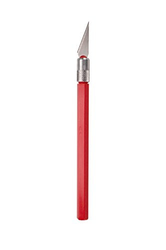 Excel Blades K30 Hobby Knife with Hexagonal Anti Roll Design, American Made Light Weight Craft Knife (Red) - color: Red