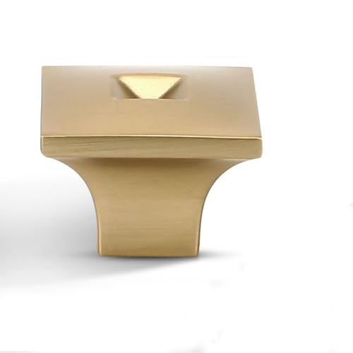 Champagne Bronze zinc Alloy Solid Cabinet Knobs,Single Hole Drawer Square knob Handles for Cabinets and Dresser Drawers Rustic 6 Pack 7600 - color: Champagne Bronze, size: 1.18 Inch
