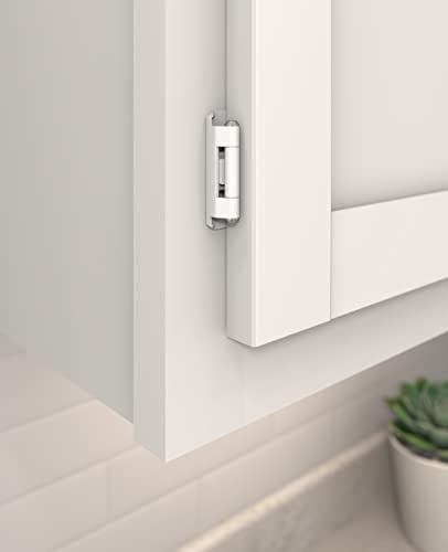Amerock 1 Pair 1/2" Overlay White Partial Wrap Cabinet Hinge - color: White, size: 1/2 Inch (13 mm) Overlay