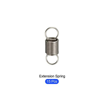 METALLIXITY Extension Spring (0.5x5x15mm/0.02"x0.2"x0.59") 15Pcs, Stainless Steel Tension Spring Wire - for Home Repair Construction Machinery - size: 0.02"x0.2"x0.59"