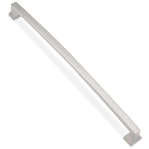 10 Pack 10 Inch(254mm) Cabinet Pulls Brushed Satin Nickel Kitchen Cabinet Pulls Drawer Pulls Solid Cabinet Hardware - color: Brushed Satin Nickel, size: 10'' Hole Center(254mm)