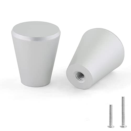 Uenhoy 12 Pack Cone Shaped Cabinet Knobs Aluminum Alloy Pulls Matte Silver - color: Matte Silver