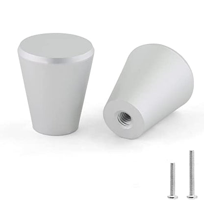 Uenhoy 12 Pack Cone Shaped Cabinet Knobs Aluminum Alloy Pulls Matte Silver - color: Matte Silver