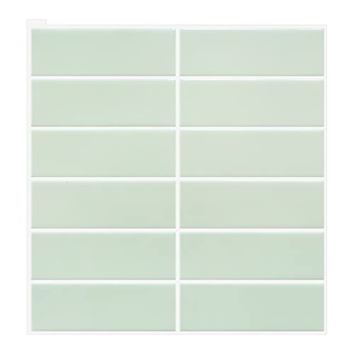 Backsplash Tile for Kitchen Peel and Stick, New Upgrade 12" x 12" Large Premium Subway Stick on Tiles for Backsplash Kitchen, Sage Green (10-Sheet) - color: Sage