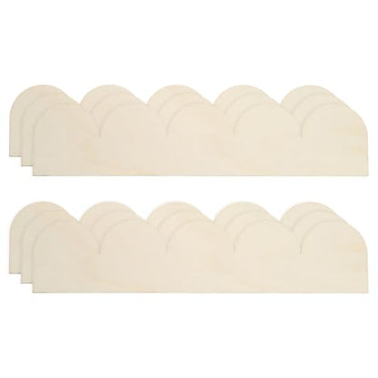 uxcell 6Pcs Decorative Wood Trim, Unfinished Scalloped Wooden Molding Trim for DIY Craft, Home Wall Cabinet Shelf Window Door(11.81" x 2.56") - size: 11.81" x 2.56"