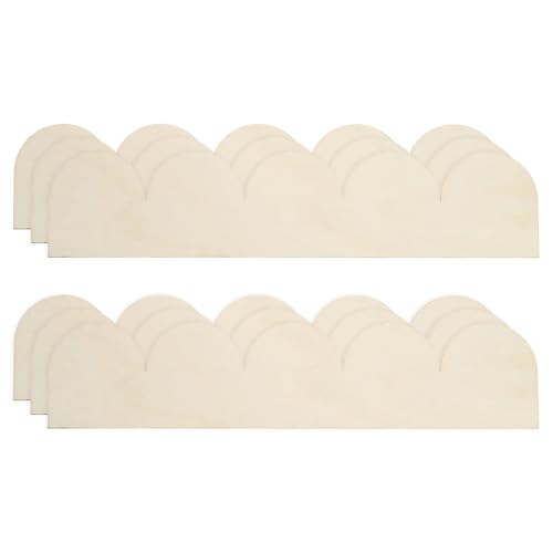 uxcell 6Pcs Decorative Wood Trim, Unfinished Scalloped Wooden Molding Trim for DIY Craft, Home Wall Cabinet Shelf Window Door(11.81" x 2.56") - size: 11.81" x 2.56"