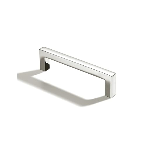 khtumeware 10 Pack 3-3/4 inch(96mm) Hole Center Polished Nickel Cabinet Pulls Solid Heavy-Duty Square Cabinet Handles Drawer Pulls Kitchen Cabinet Hardware Kitchen Handle - color: Polished Nickel, size: 3-3/4 inch(96mm) hole center
