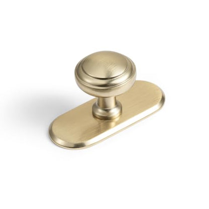 6Pack Champagne Bronze Cabinet Knobs with Backplate Drawer knobs - color: Champagne Bronze, style: Racetrack