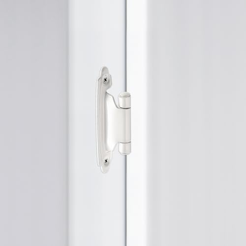 White Cabinet Hinges, 1/2 Inch Overlay, 4 Pack(2 Pairs) - color: White