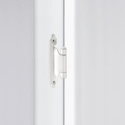 White Cabinet Hinges, 1/2 Inch Overlay, 2 Pack(1 Pairs) - color: White