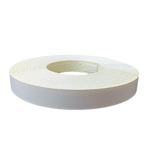 White Edge Banding Not Melamine PVC Edging Band,3/4 inch x50ft Pre-glued Real Wood Veneer Iron on Tape,Backed with Hot Melt Adhesive Flexible Strip Apply for Furniture Cabinet Restoration