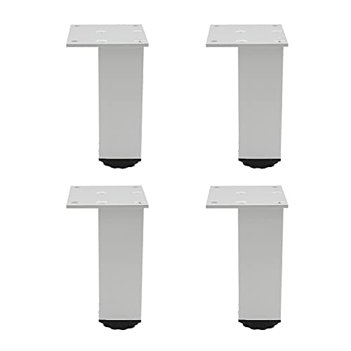 4 Pack Adjustable Furniture Legs, 100mm/4'' Silver Aluminum Alloy Support Feet Heavy Duty Replacement Legs for Sofa Bed Desk TV Cabinet Couch Coffee Table Sideboards Cupboard Dresser - color: Silver, size: 100mm/4''