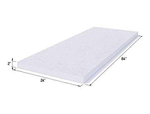 FOAMYFOAM High Density 2 inch Thick, 24 inch Wide, 84 inch Long Upholstery Foam, Cushion Replacement - size: 2" x 24" x 84"