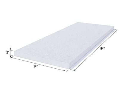 FOAMYFOAM High Density 2 inch Thick, 24 inch Wide, 84 inch Long Upholstery Foam, Cushion Replacement - size: 2" x 24" x 84"