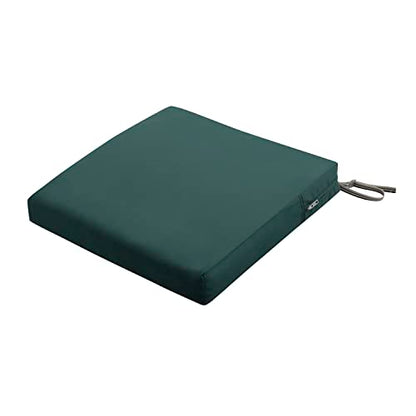 Classic Accessories 62-008-MGREEN-EC Ravenna Seat Cushion, 19x19x3 Inch (Pack of 1), Mallard Green, Chair Seat Cushion - color: Mallard Green, size: 19"W x 19"D x 3"Thick