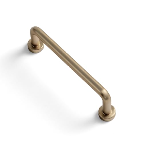 Goo-Ki 6 Pack 3 3/4" Center to Center Champagne Bronze Modern Cabinet Pulls Solid Contemporary Home Improvement Hardware Drawer Pulls Zinc Alloy Kitchen Handles - color: Champagne Bronze, size: 3 3/4'' Center to Center