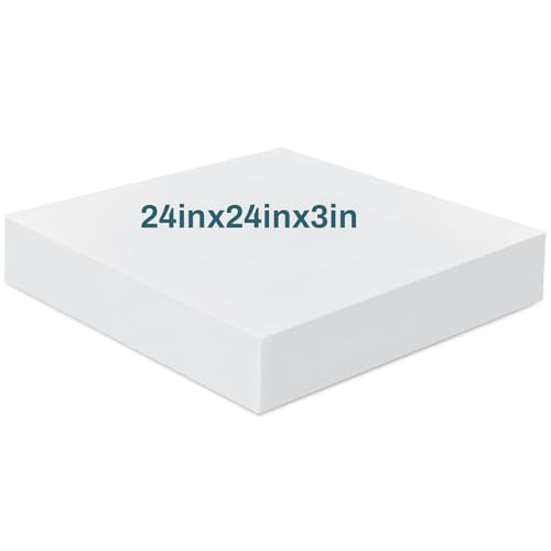 Frienda 1 Pack 3" x 24" x 24" Upholstery High Density Craft Foam, White - size: 3" X 24" X 24"