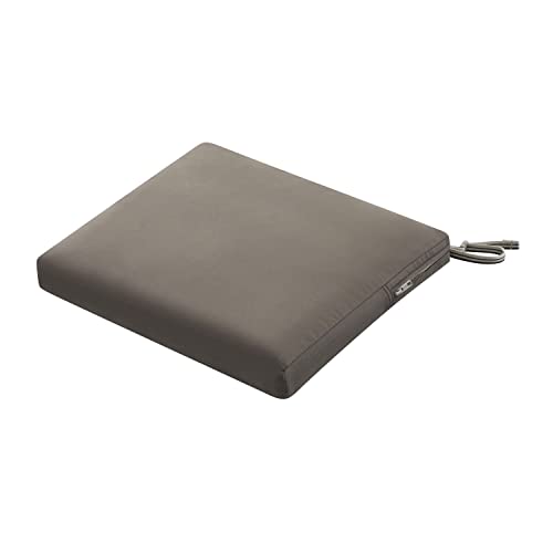 Classic Accessories Ravenna Seat Cushion, 17" W x 15" D x 2" Thick, Dark Taupe - color: Dark Taupe, size: 17"W x 15"D x 2"Thick