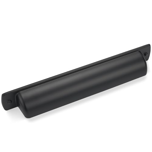 10 Pack 5 inch(128mm) Matte Black Kitchen Cabinet Handles Cabinet Cup Pulls Black Drawer Cup Pulls Kitchen Cabinet Hardware - color: Matte Black, size: 5" Hole Center（128mm）
