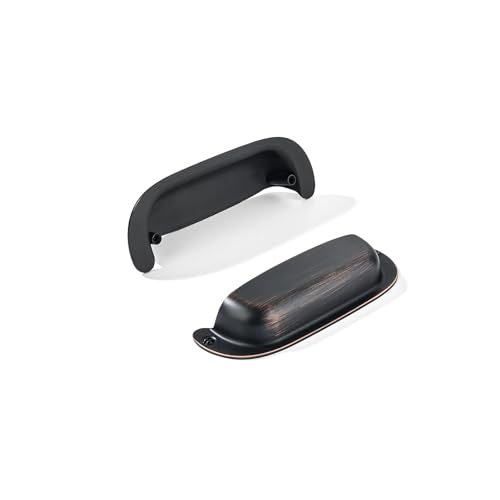 khtumeware 2 Pack 2-1/2"(64mm) Hole Center Retro Drawer Pulls Oil Rubbed Bronze Cabinet Bin Cup Pulls Bathroom Hardware Cabinet Handles Drawer Handles Knobs - color: Oil Rubbed Bronze, size: 2-1/2"(64mm) Hole Center, style: 2-Pack