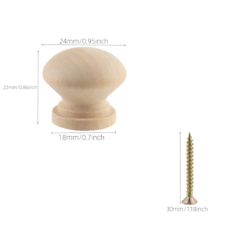 UTALAND 24mm Small Unfinished Drawer Knobs, Non-Threaded Knob, 0.94" Dia - color: Unifished (Non-threaded), size: 24mm