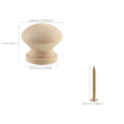 UTALAND 24mm Small Unfinished Drawer Knobs, Non-Threaded Knob, 0.94" Dia - color: Unifished (Non-threaded), size: 24mm