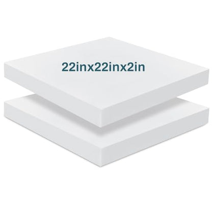Frienda 2 Pack 2" x 26" x 26" Upholstery High Density Foam Square White - color: White, size: 2" X 26" X 26", style: Square