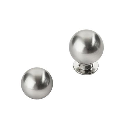 khtumeware 2 Pack 1.1 Inch Brushed Satin Nickel Cabinet Knobs Small Ball Kitchen Cabinet Hardware Drawer Knobs Pulls for Drawers. - color: Brushed Nickel, size: 1-1/8 Inch(28mm)Diameter
