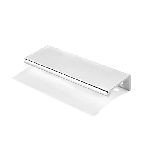 khtumeware 2 Pack 4 inch(102mm) Hole Center Vibrant Polished Chrome Finger Edge Pull Solid Zinc Drawer Pull Hidden Edge Treatment Hardware Finger Pull Kitchen Drawer Hardware - color: Polished Chrome, size: 4inch