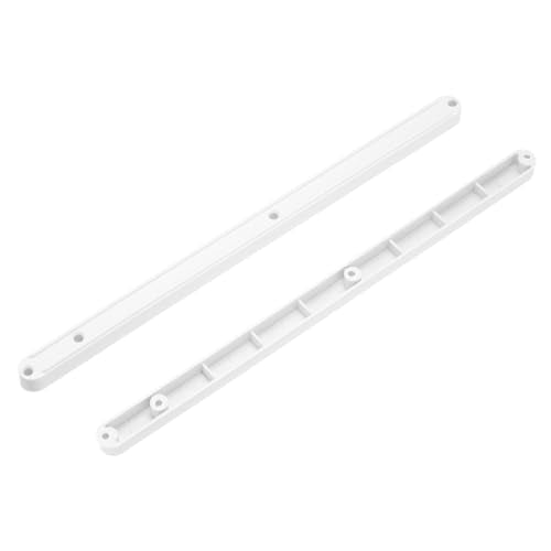 PATIKIL 12 Inch Drawer Slides, 4 Pcs Plastic Guide Rails Side Mounted Rails for Cabinet/Drawer/Bedside/Table/Wardrobe with 19/32" (15mm) Groove, White - color: White, size: 12 Inch
