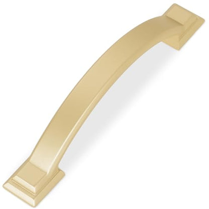10 Pack 3-3/4 Inch Cabinet Pulls Brushed Gold Kitchen Cabinet Handles Zinc Alloy Drawer Pulls Solid Cabinet Hardware - color: Brushed Gold, size: 3-3/4'' Hole Center(96mm)