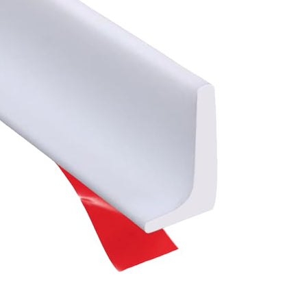 Shower Threshold Water Dam Barrier, Self Adhesive Silicone Waterproof Barrier Bathroom and Kitchen Shower Water Guard for Dry and Wet Separation Caulk Seal Strip Edge Trim (98Inch, White) - color: White, size: 98Inch
