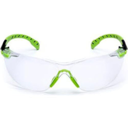 3M Safety Glasses, Solus 1000, Scotchgard Clear Lens, Green/Black Frame - style: Clear Lens, Green/Black Frame